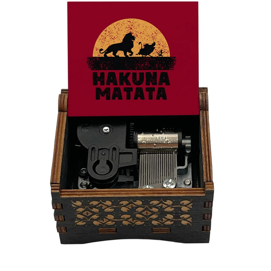 Lion King Wooden Music Box with Can You Feel the Love Tonight Melody for Kids Birthday Party Gift