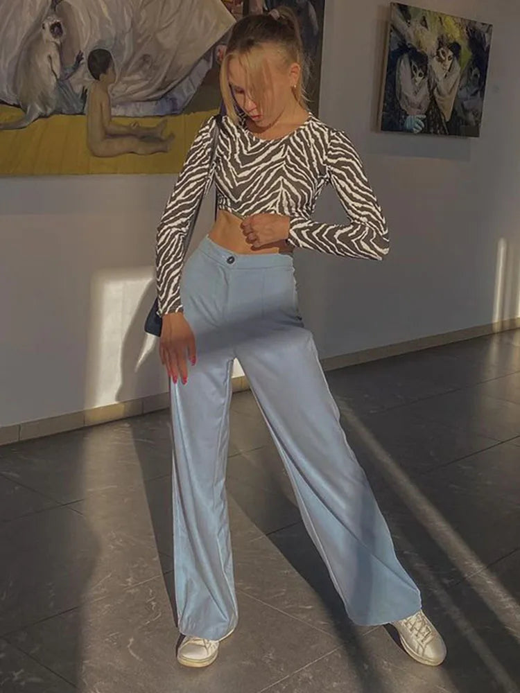 Dozw Sexy Zebra Print Backless Lace Up Top For Women