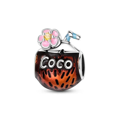 925 Sterling Silver Summer Charms Beads Ice Cream Fruit Candy Cake Zircon DIY Jewelry for Necklace and Bracelet Gifts