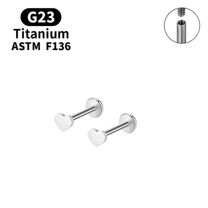 Elegant G23 Titanium Stud Earrings for Women - Classic Moon Design