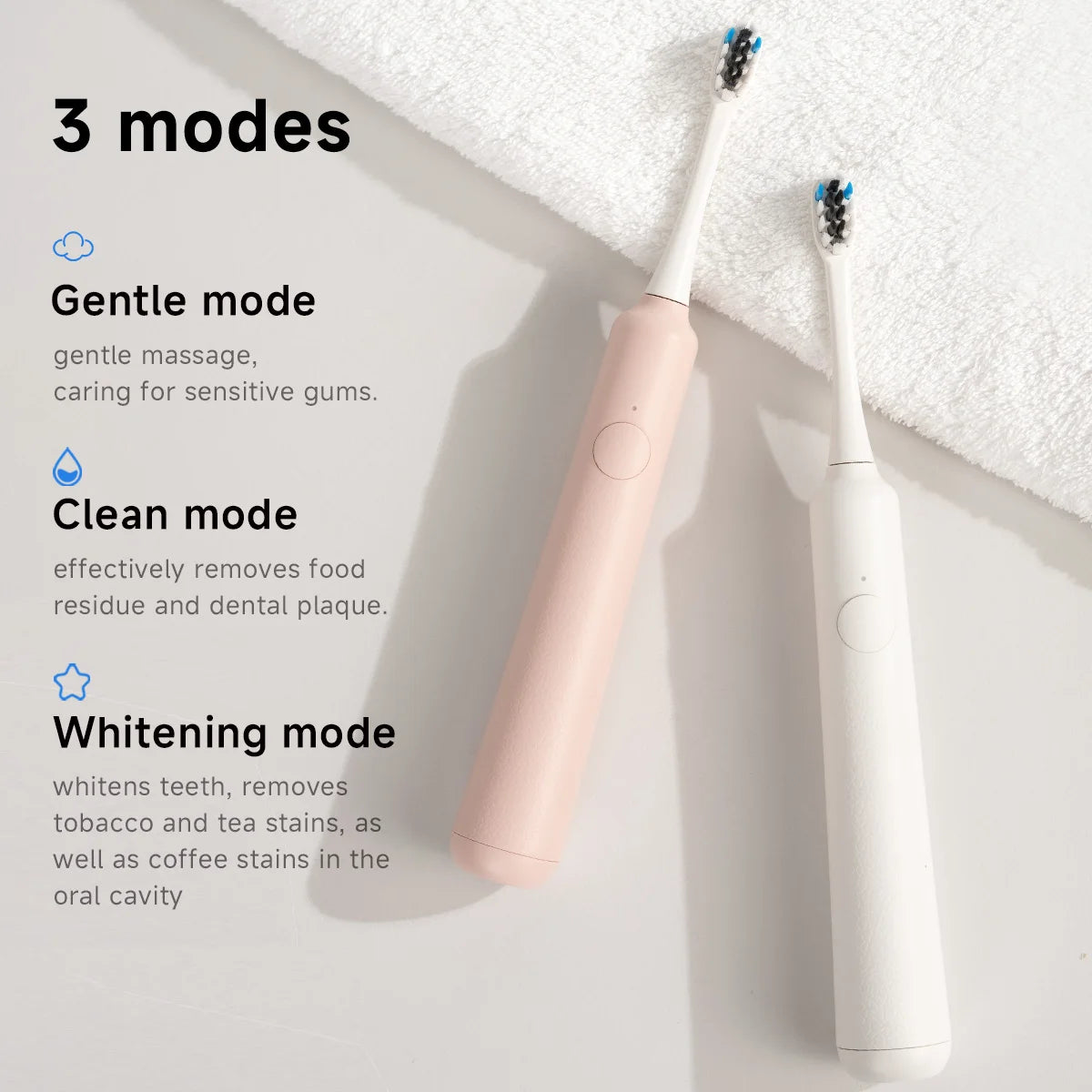 DOCOLAB Electric Toothbrush Sonic Vibration Brush USB Charging IPX7 Waterproof