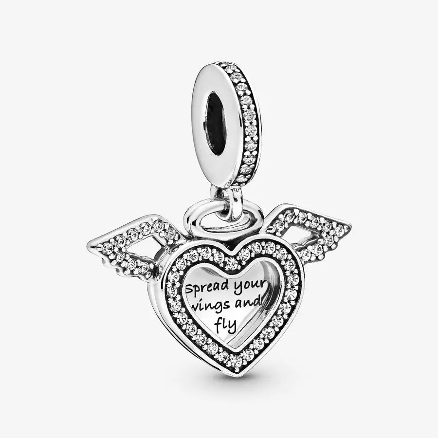 Romantic Heart Bead Pendant Set for Charm Bracelets and Necklaces Thanksgiving Jewelry Gift for Women BD37