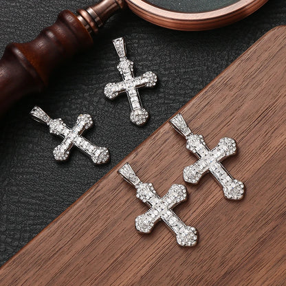 Colorful Rhinestone Alloy Cross Pendant Connectors for Handmade Earrings and DIY Jewelry