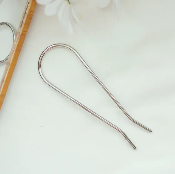 Elegant Turquoise Enamel Shell Hairpin for Women Luxury Metal U Shape Hair Stick