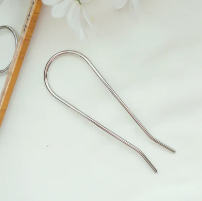 Elegant Turquoise Enamel Shell Hairpin for Women Luxury Metal U Shape Hair Stick