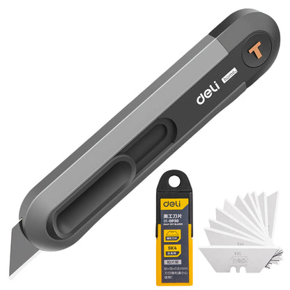 Deli Utility Knife - Top-Rated Retractable Box Cutter for Effortless DIY Crafts & Unpacking B Black add Blades