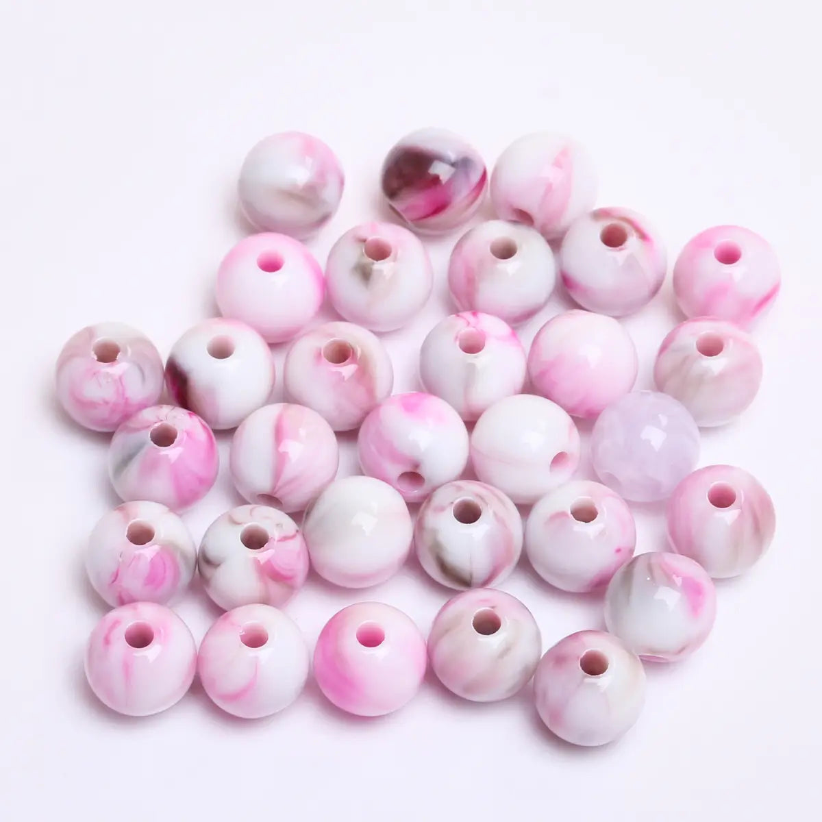 Fashion Round Resin Beads 8mm Imitation Jade for Jewelry Making 50 Pcs