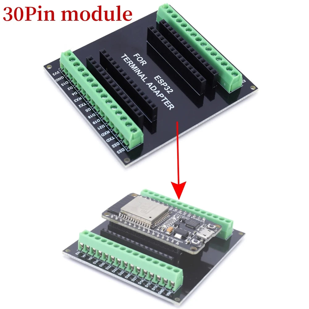 ESP32 Development Board Wireless WiFi Bluetooth Module Ultra Low Power Dual Core 30Pin for Smart Home Applications