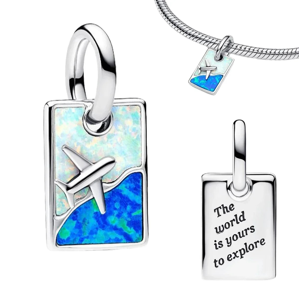 Sterling Silver 925 Skiing Penguin Charm with Geometric Snowflake Beads for Bracelets and Necklaces DIY Jewelry Gift