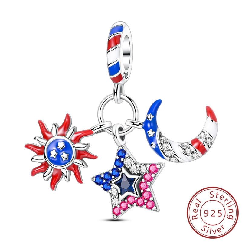 Sterling Silver Charms Set for DIY Pendant Bracelets Creative Jewelry Collection KTC1470