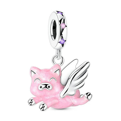 Sterling Silver 925 Angel Wing Heart Bird Charms for Bracelets and Necklaces Women's Fine DIY Jewelry Gifts