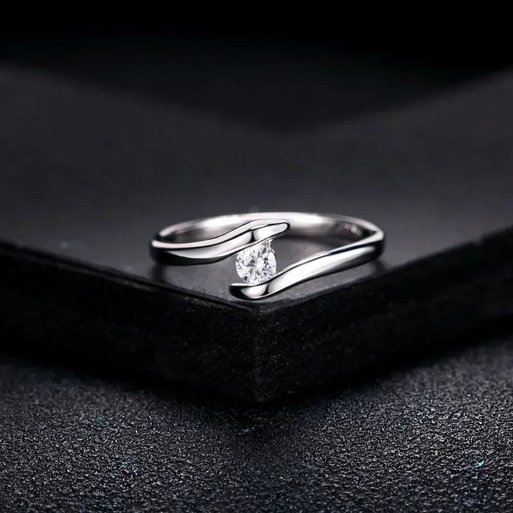 Elegant Rose Gold Zircon Crystal Ring for Women - Fashion Wedding Band Accessory