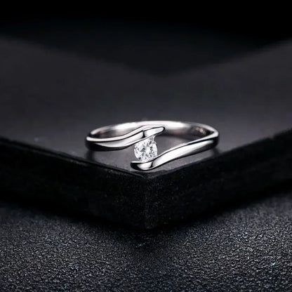 Elegant Rose Gold Zircon Crystal Ring for Women - Fashion Wedding Band Accessory
