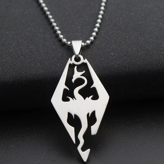 Mystical Silver Dragon Pendant Necklace for RPG Cosplay and Fantasy Jewelry Gifts
