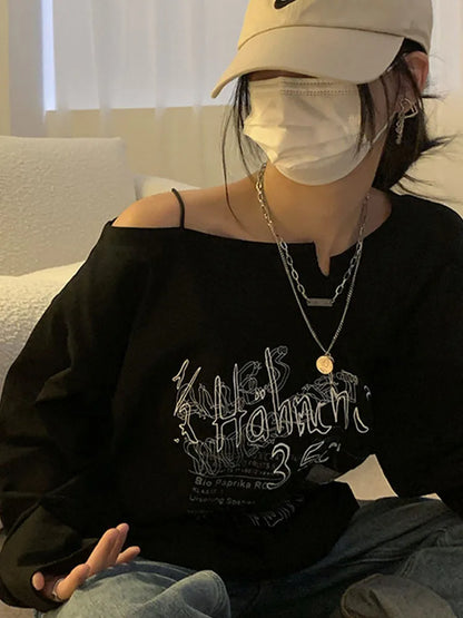 Dozw Y2K T Shirt Fairy Grunge Vintage Letter Print Women