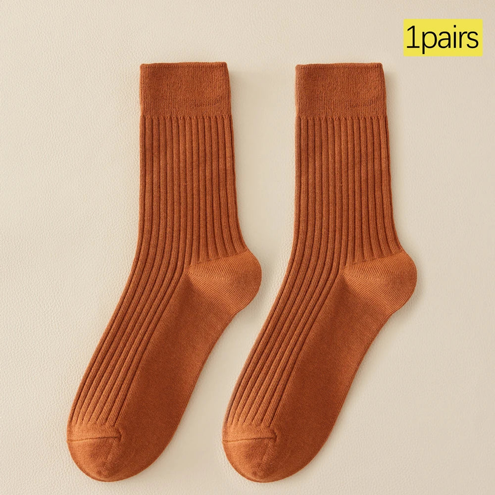 Women Seamless Anti Odor Cotton Mid Calf Socks Breathable
