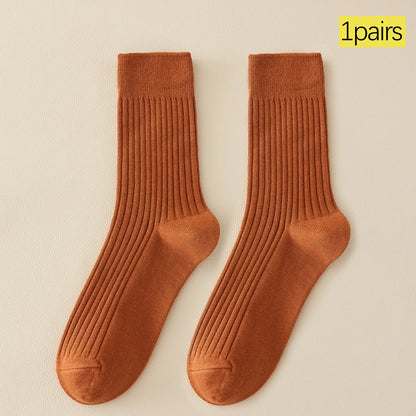 Women Seamless Anti Odor Cotton Mid Calf Socks Breathable