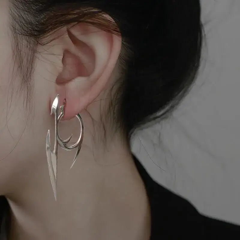 Punk Rock Irregular Spike Stud Earrings for Hip Hop Gothic Style