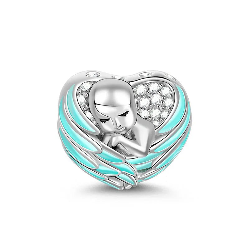 925 Sterling Silver Green Clover Pendant for European Bracelet Charms Women Jewelry B2111