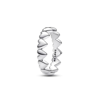 Elegant Silver Heart Charm Rings for Women with Zircon Stones 2024 P2105