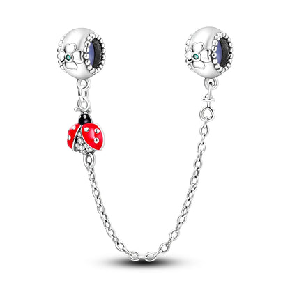 Moonlit Charm Clip 925 Silver Safety Chain Clasp for DIY Bracelets Jewelry for Women and Girls KTC734