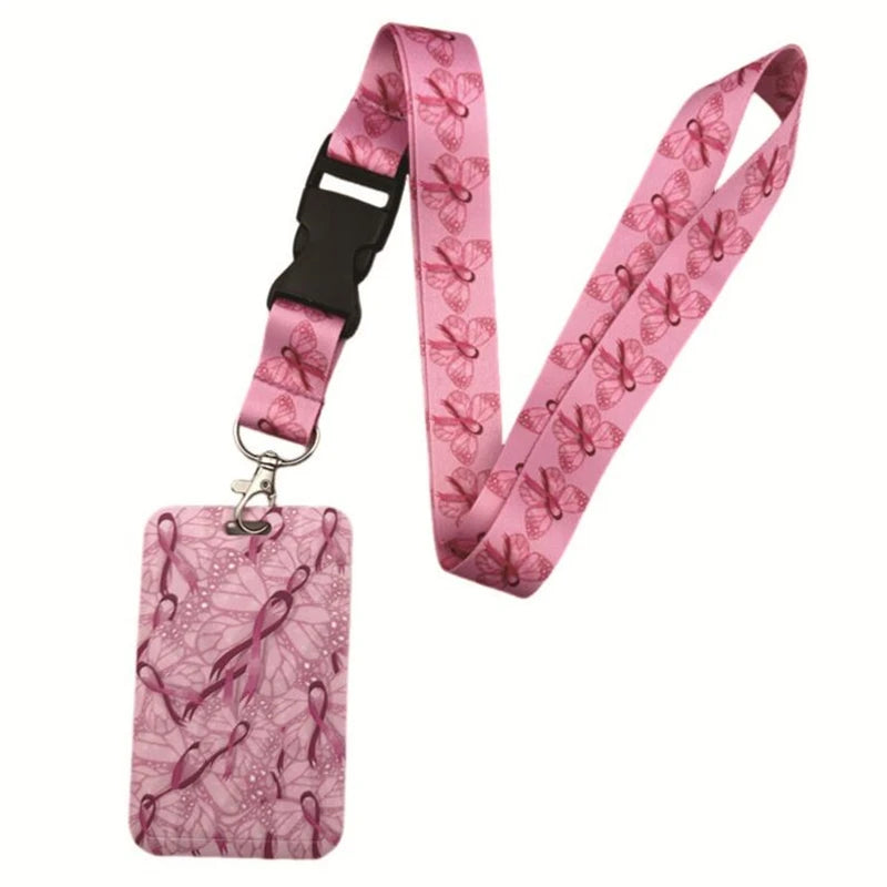 Trendy Anime Red Ribbon Lanyard for Women with Key Strap and ID Holder