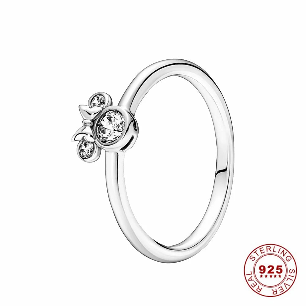 Hot Sale Original 925 Sterling Silver Tiara Heart Sparkling Wedding Ring for Women with Crystals PAR301