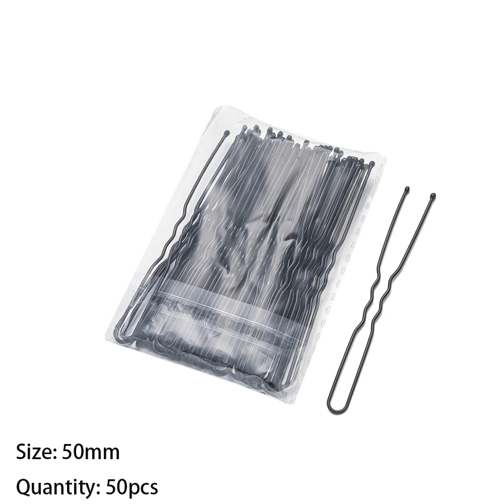 Elegant Bridal U-Shape Hair Pins Set - 50pcs Decorative Clips for Women and Girls