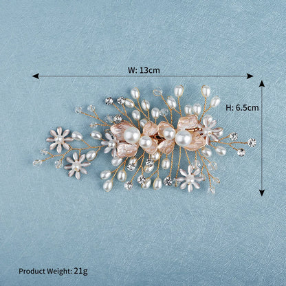 Handmade Pearl Flower Hair Clips Bridal Wedding Jewelry Gift Set