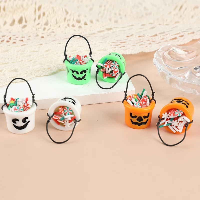 Christmas Charm Set 3D Resin Candy Basket Pendants Fashion DIY Accessories