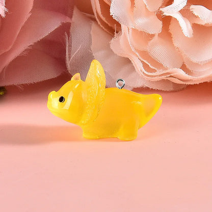 Luminous 3D Dinosaur Charms Resin Pendants for DIY Jewelry Making