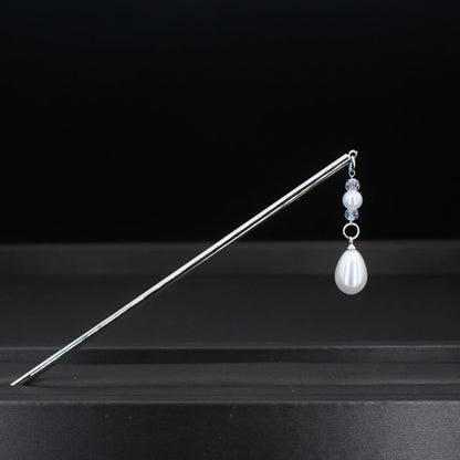 Fashion Metal Chinese Hair Stick with Butterfly Crystal Accent for Women in Silver and Gold - Elegant Hair Jewelry Accessory Gift