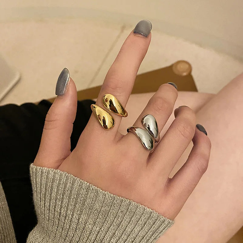 Gold Silver Plated Bold Dome Ring for Women 2023 Chunky Statement Jewelry