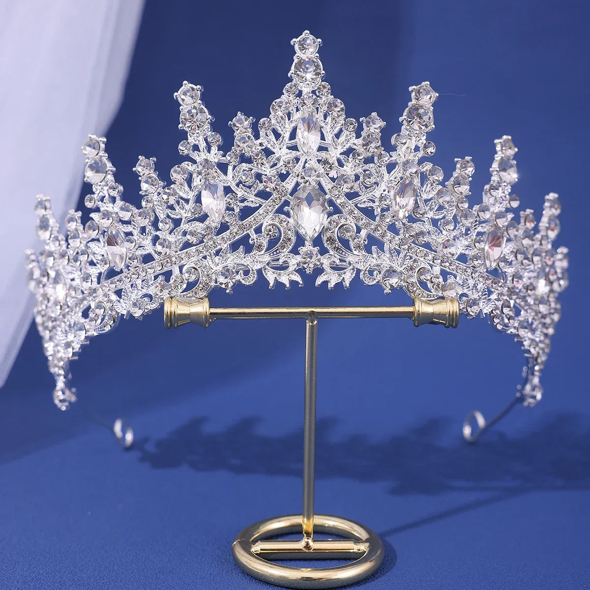 Luxury Bridal Crown - Baroque Queen Tiaras for Weddings & Parties silvery