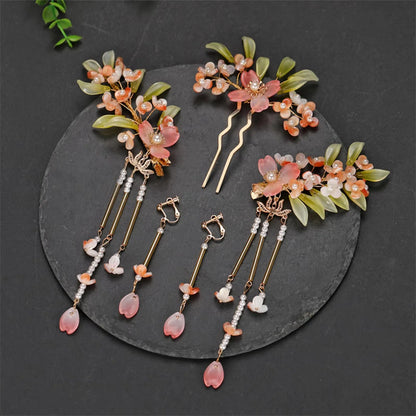 Vintage Chinese Hanfu Hair Accessories Set for Bridal Elegance