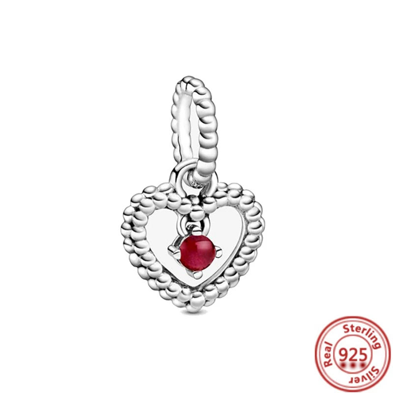 925 Sterling Silver Zodiac Pendant with Colorful Zircon for Charm Bracelets Y807 3mm-4mm
