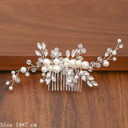 Silver Pearl Rhinestone Bridal Hair Combs - Top-Rated Wedding Hair Accessories for Women Silver 4