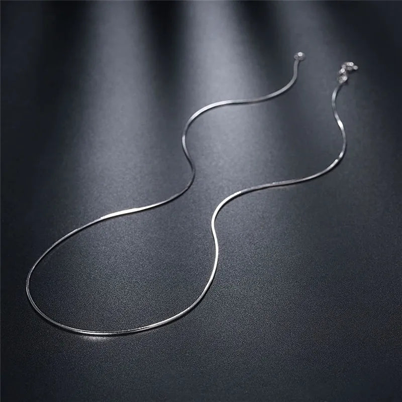 Sterling Silver Snake Chain Necklace for Women 1mm 16-24 Inch Fashion Jewelry Width 1mm