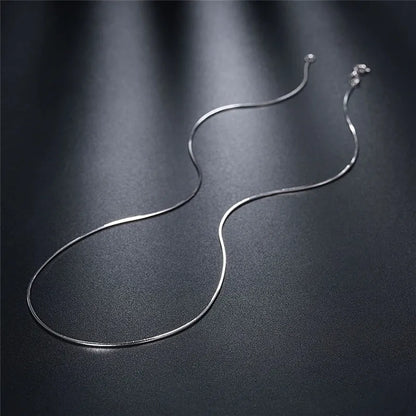 Sterling Silver Snake Chain Necklace for Women 1mm 16-24 Inch Fashion Jewelry Width 1mm