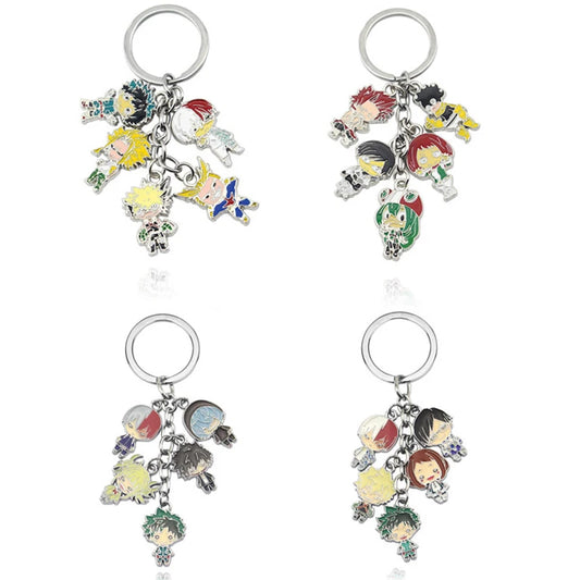 My Hero Academia Character Alloy Keychain Set Midoriya Bakugo Todoroki