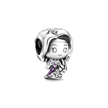 Mermaid Princess 925 Silver Dangle Charm Top Rated DIY Jewelry for Bracelets and Necklaces F172