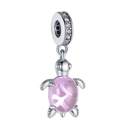 Pink Butterfly Axolotl Dangle Beads For 925 Silver Bracelet