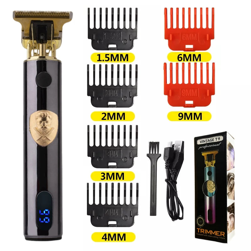 V-Vimika T9 Electric Hair Clipper with LCD Display Stainless Steel Precision Trimmer for Men Fast Charging Wet and Dry Use