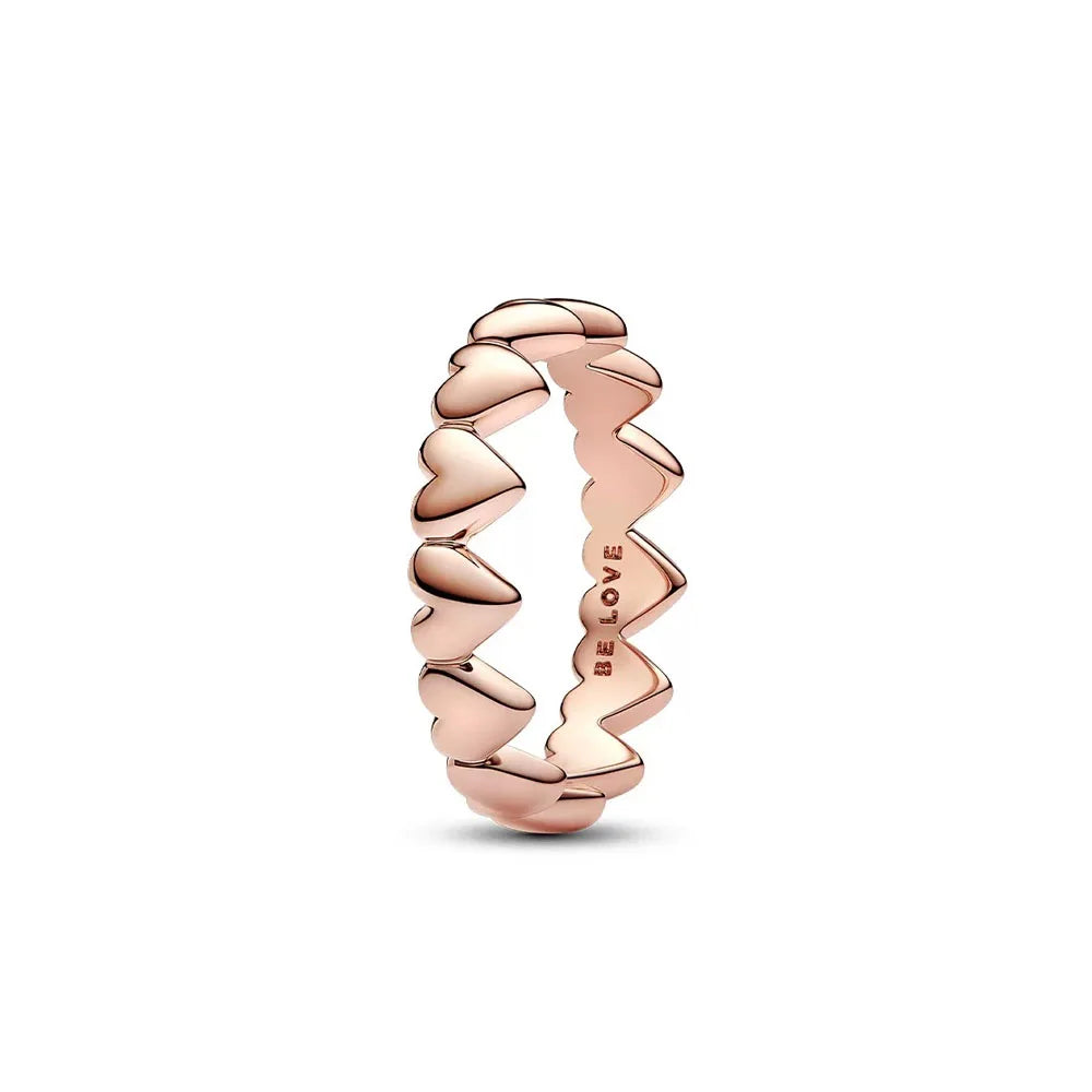 Elegant 2024 Silver Heart Charm Ring with Zircon for Women P2353