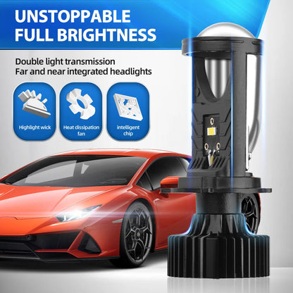 9003 H4 LED Projector Lens High Low Beam Bulbs 200W 12V Motorcycle Headlight 6500K Superior Brightness