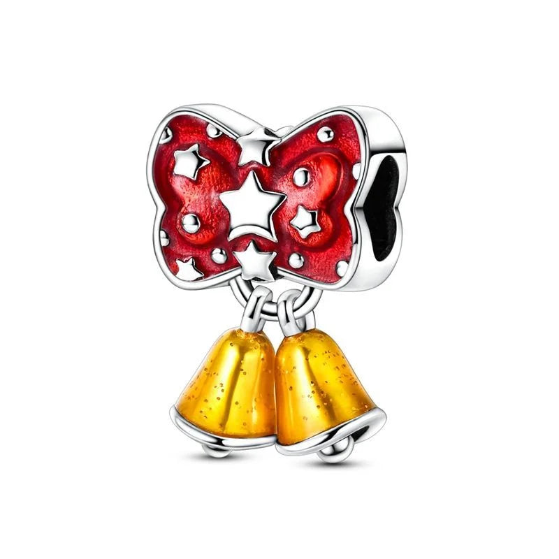 Original 925 Sterling Silver Christmas Charms Santa Claus Reindeer Earrings Beads for Necklace and Bracelet DIY Fine Jewelry Gifts