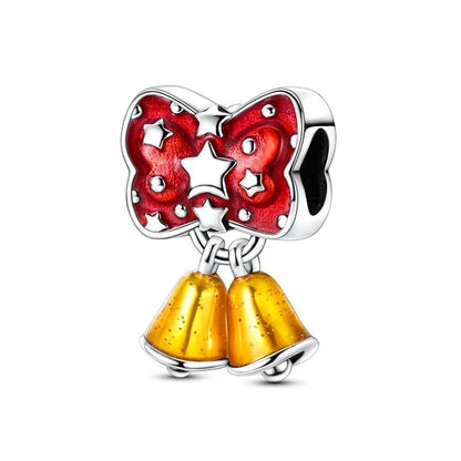 Original 925 Sterling Silver Christmas Charms Santa Claus Reindeer Earrings Beads for Necklace and Bracelet DIY Fine Jewelry Gifts
