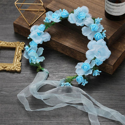 Romantic Rhinestone Floral Wreath Crown for Bridesmaids