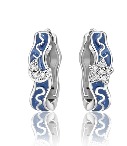 925 Sterling Silver Luxury Heart Sun Moon Stud Earrings Bow Butterfly Crab Clip Set for Women Party Jewelry Gifts