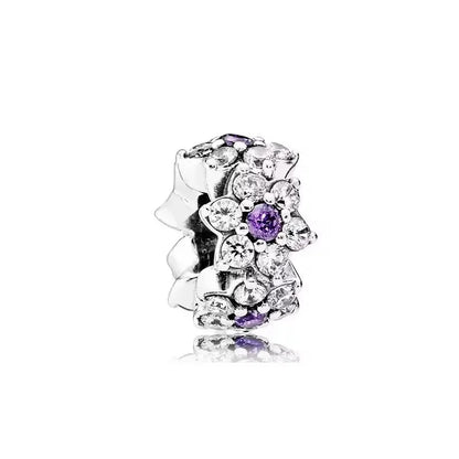 925 Sterling Silver Purple Star Animal Heart Flower Charms Beads for DIY Necklace and Bracelet Jewelry Gift